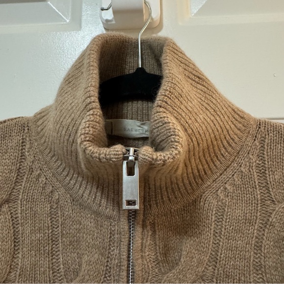 NWOT Everlane THE CABLE HALF-ZIP Wool in Oat Brown Size Medium $168 - Picture 6 of 11